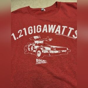 Kids?/Ladies teeshirt in red heather color from BTTF - 1.21 Gigawatts